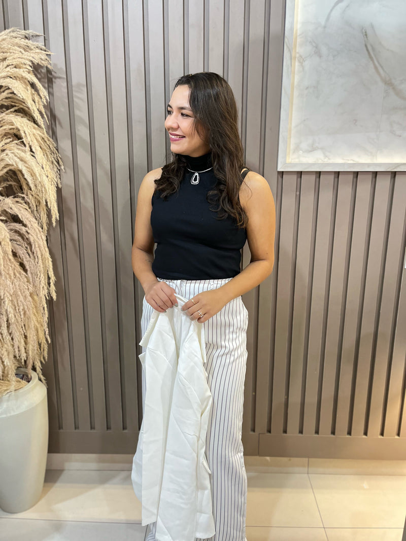 Blusa Canelada Gola Alta- Malwee