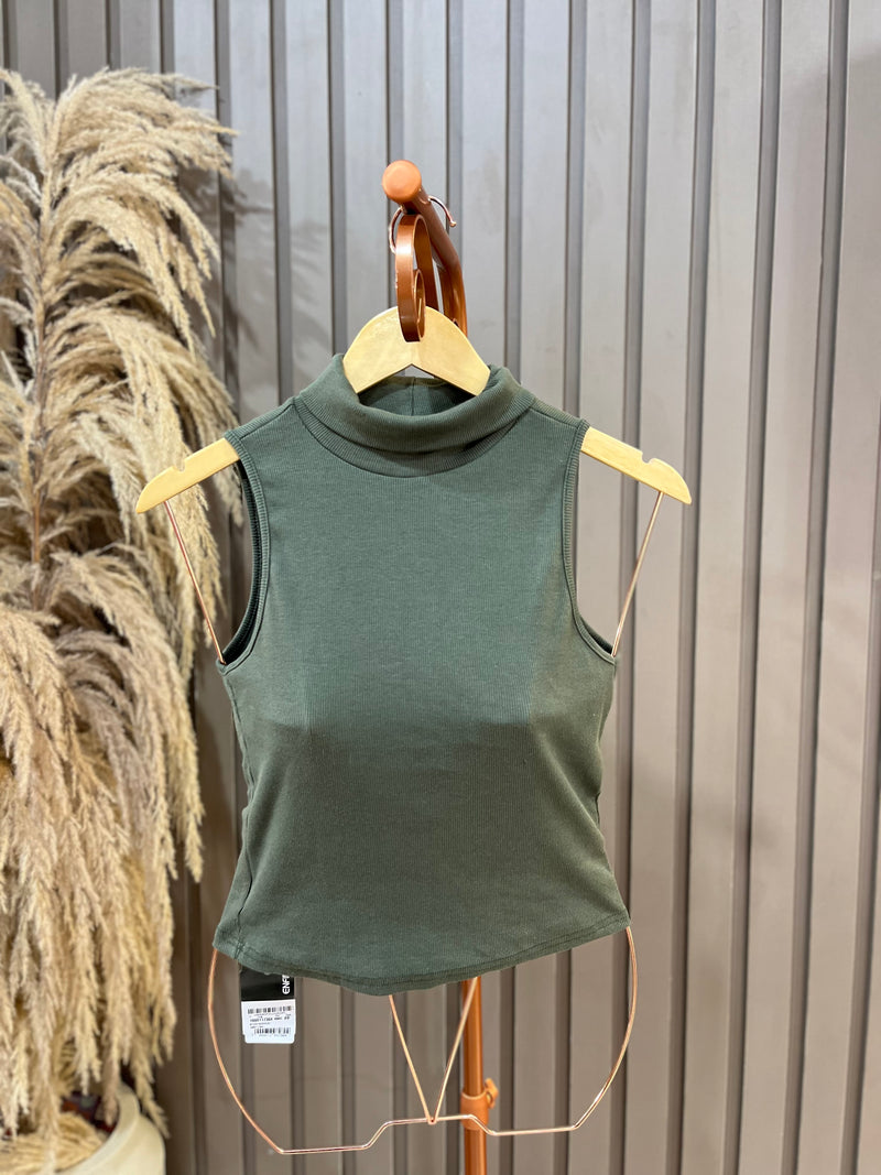 Blusa Canelada Gola Alta- Malwee
